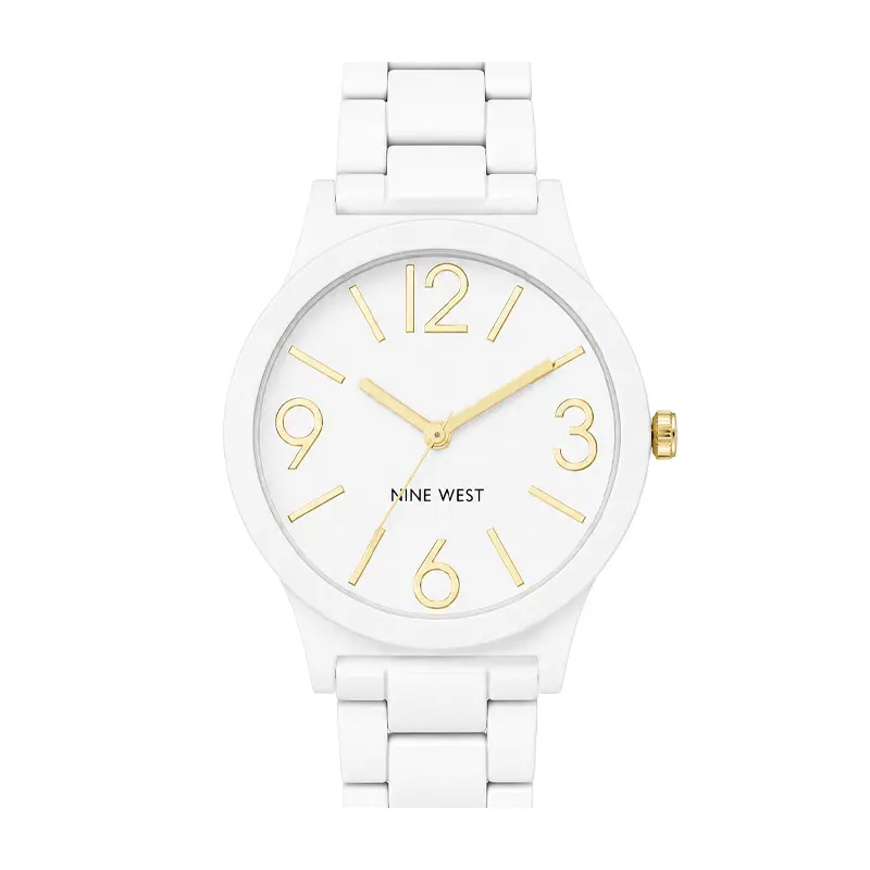 White Gold-Tone Bracelet Watch