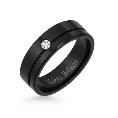 Black Modern Band Ring