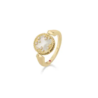 Tri Tone Modern Halo Ring