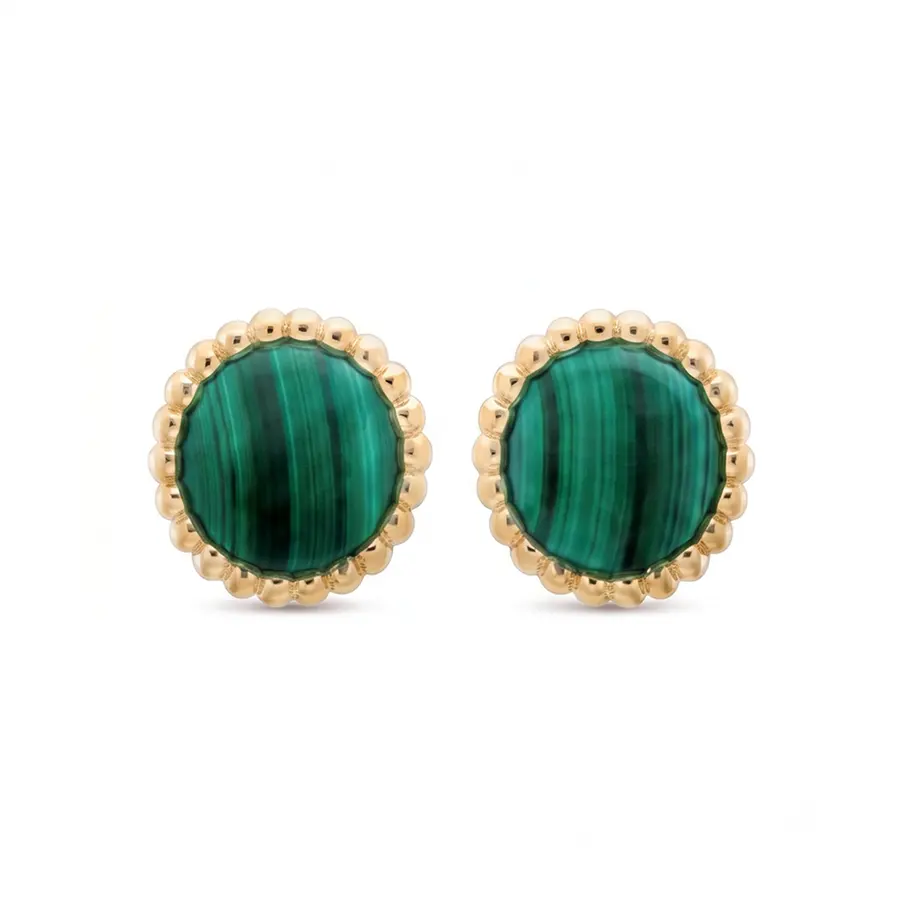 Malachite Soleil Stud Earrings