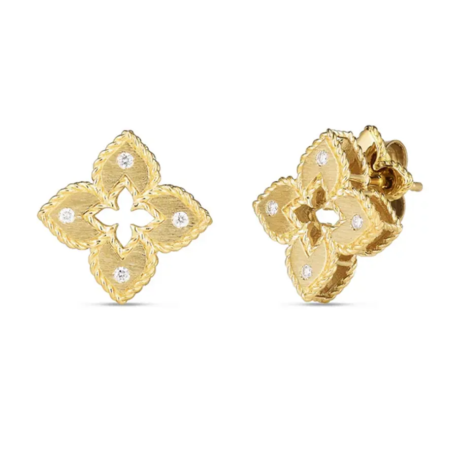 Marivelle Golden Quatrefoil Studs