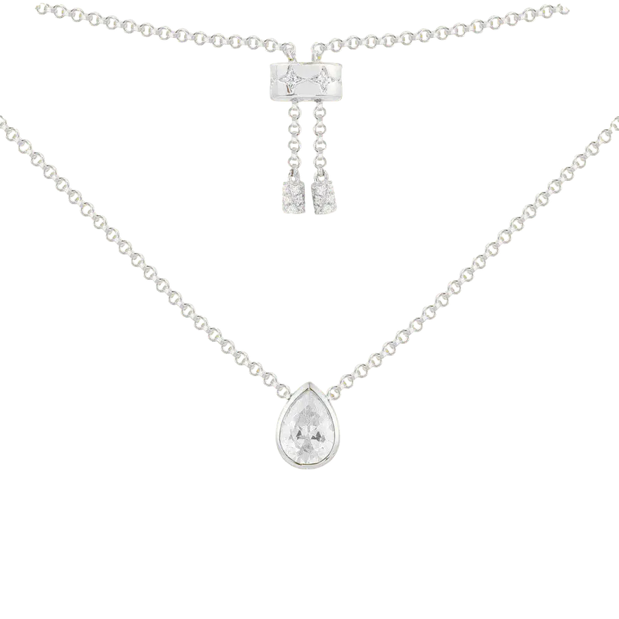Crystal Sleek Chain Necklace