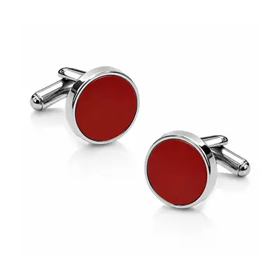Valeria Red Round Cufflinks