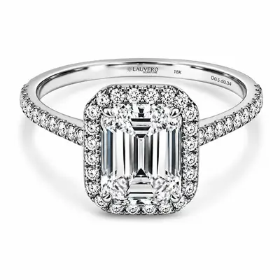 Élysée Emerald Halo Ring