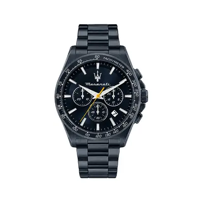 Black Chronograph Steel Watch