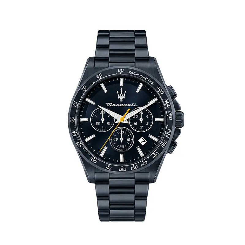 Black Chronograph Steel Watch