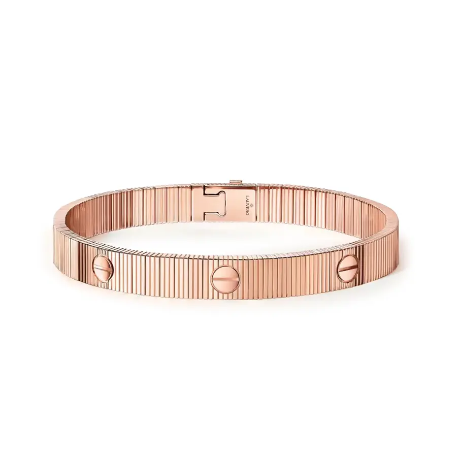 Rose Ribbed Crystal Cuff