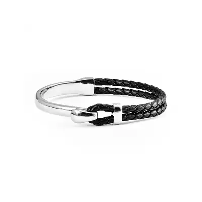 Silver Modern Bangle Bracelet