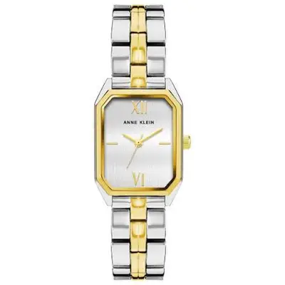 Two-Tone Rectangular Bracelet Watch