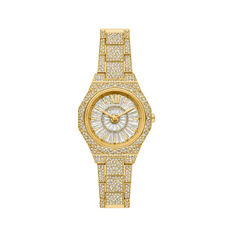 Golden Crystal Statement Watch