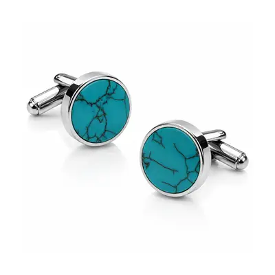 Valeria Turquoise Round Cufflinks
