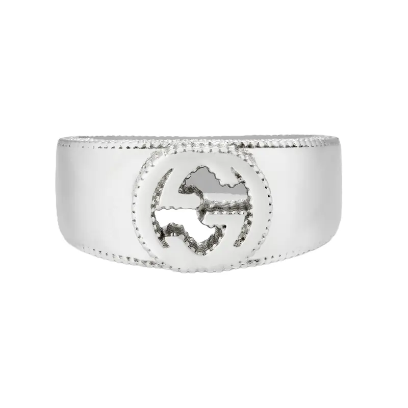 Silver Golden Band Ring