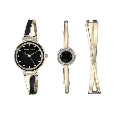 Anne Klein Elegant Black Dial Watch Set