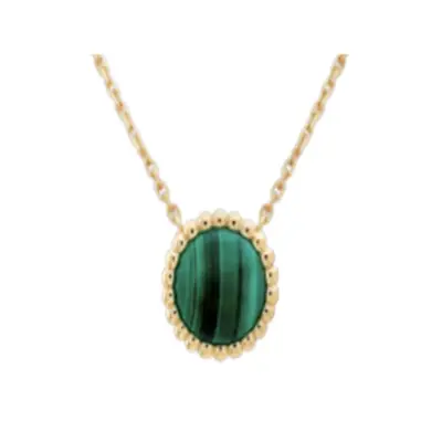 Malachite Halo Pendant Necklace