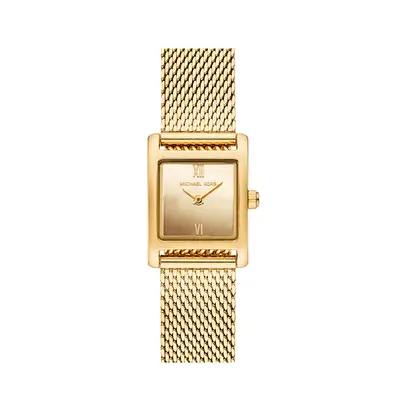 Golden Square Mesh Watch