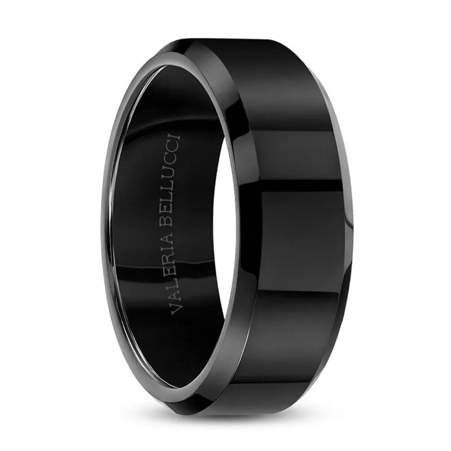 Black Golden Band Ring