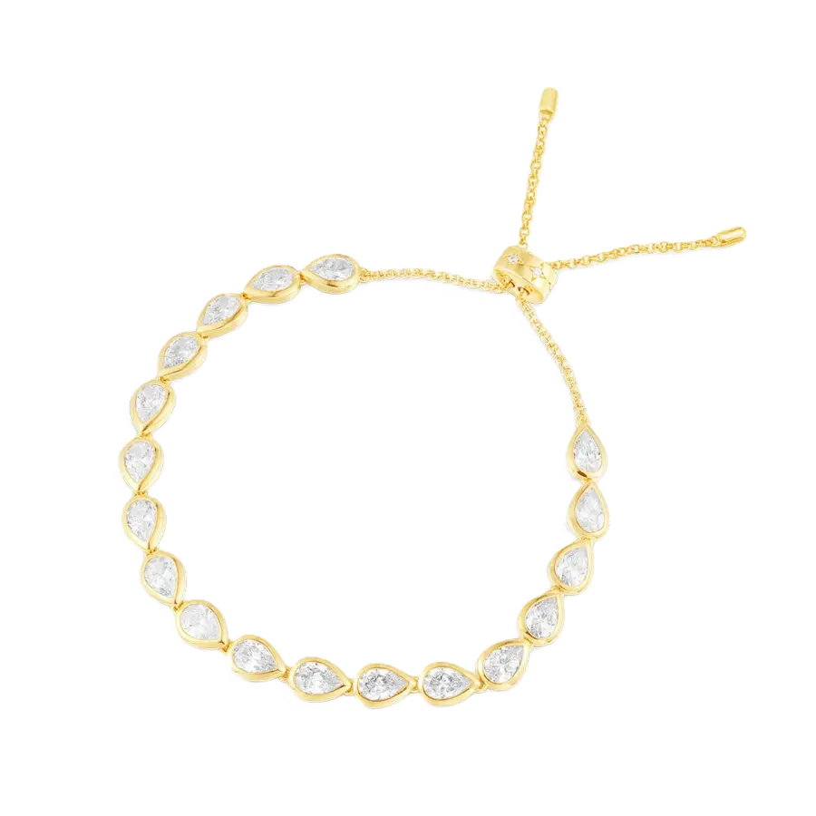 Tri Tone Graceful Charm Bracelet