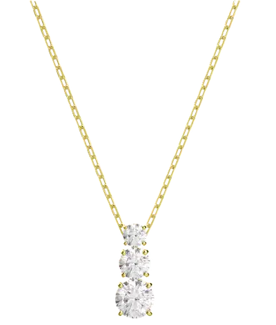 Tri Tone Elegant Drop Necklace