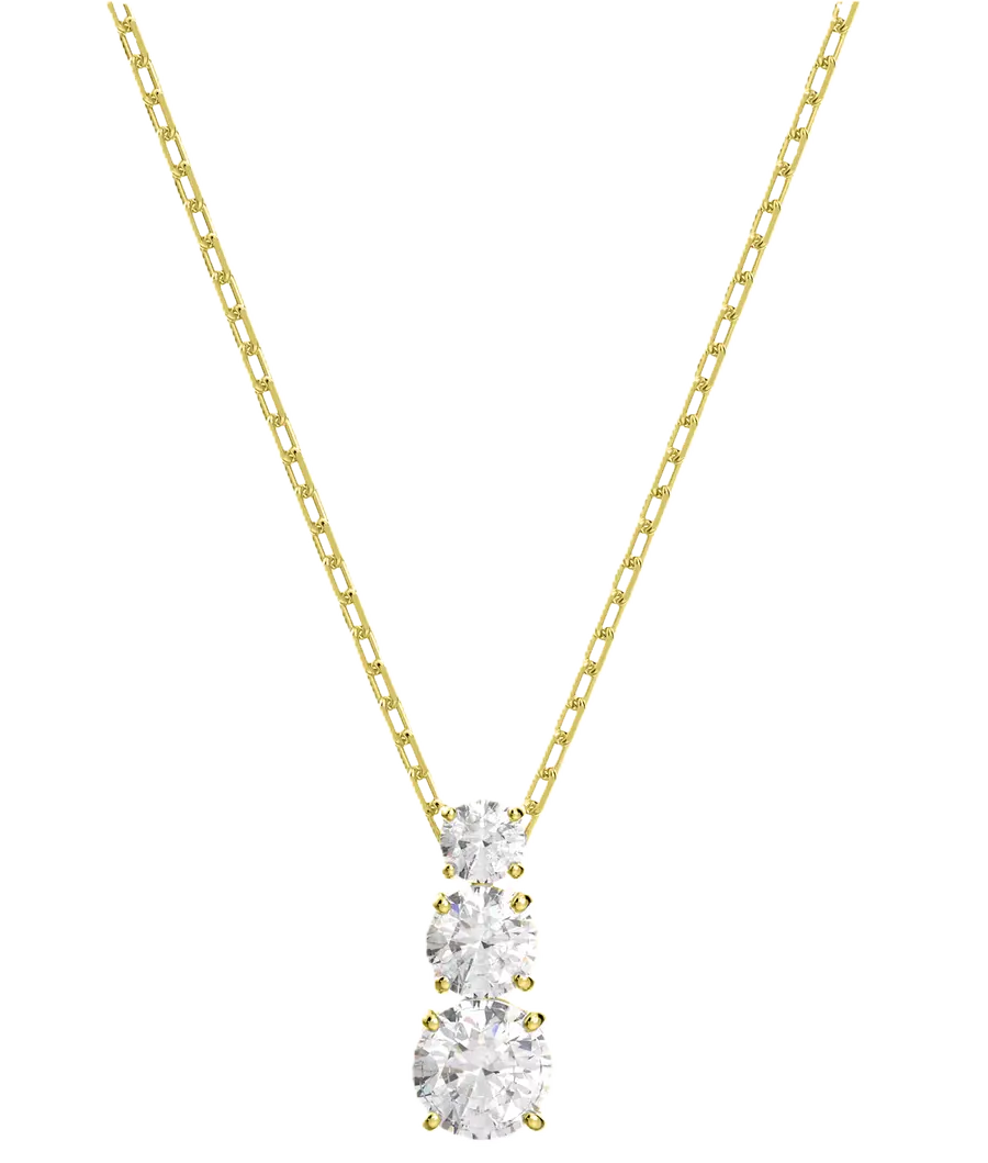 Tri Tone Elegant Drop Necklace