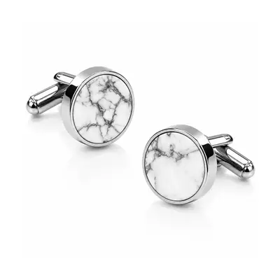 Valeria Marble Round Cufflinks