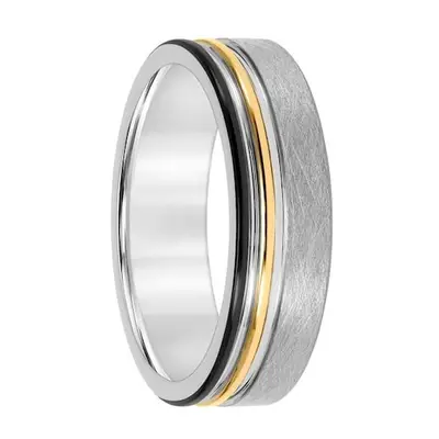 Black Minimal Band Ring