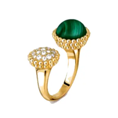 Malachite Lumière Bypass Ring