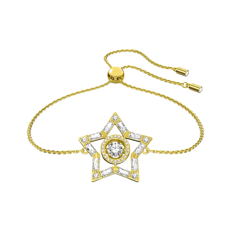 Crystal Golden Charm Bracelet